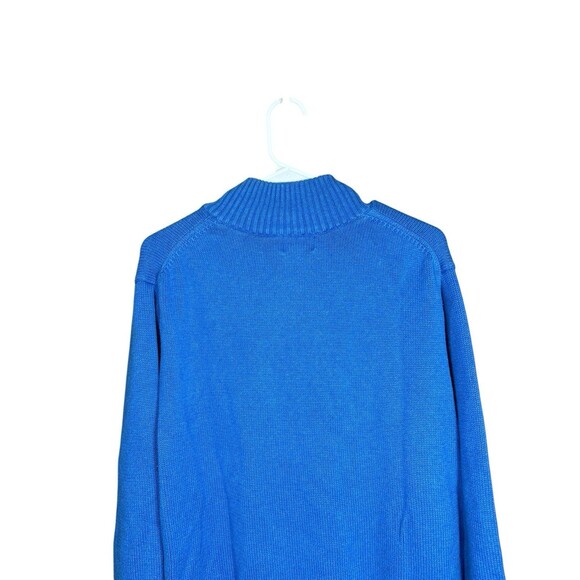 L.L. Bean Men’s XL Blue Cotton Quarter Zip Sweater Knit Pullover Classic Casual - Picture 9 of 11